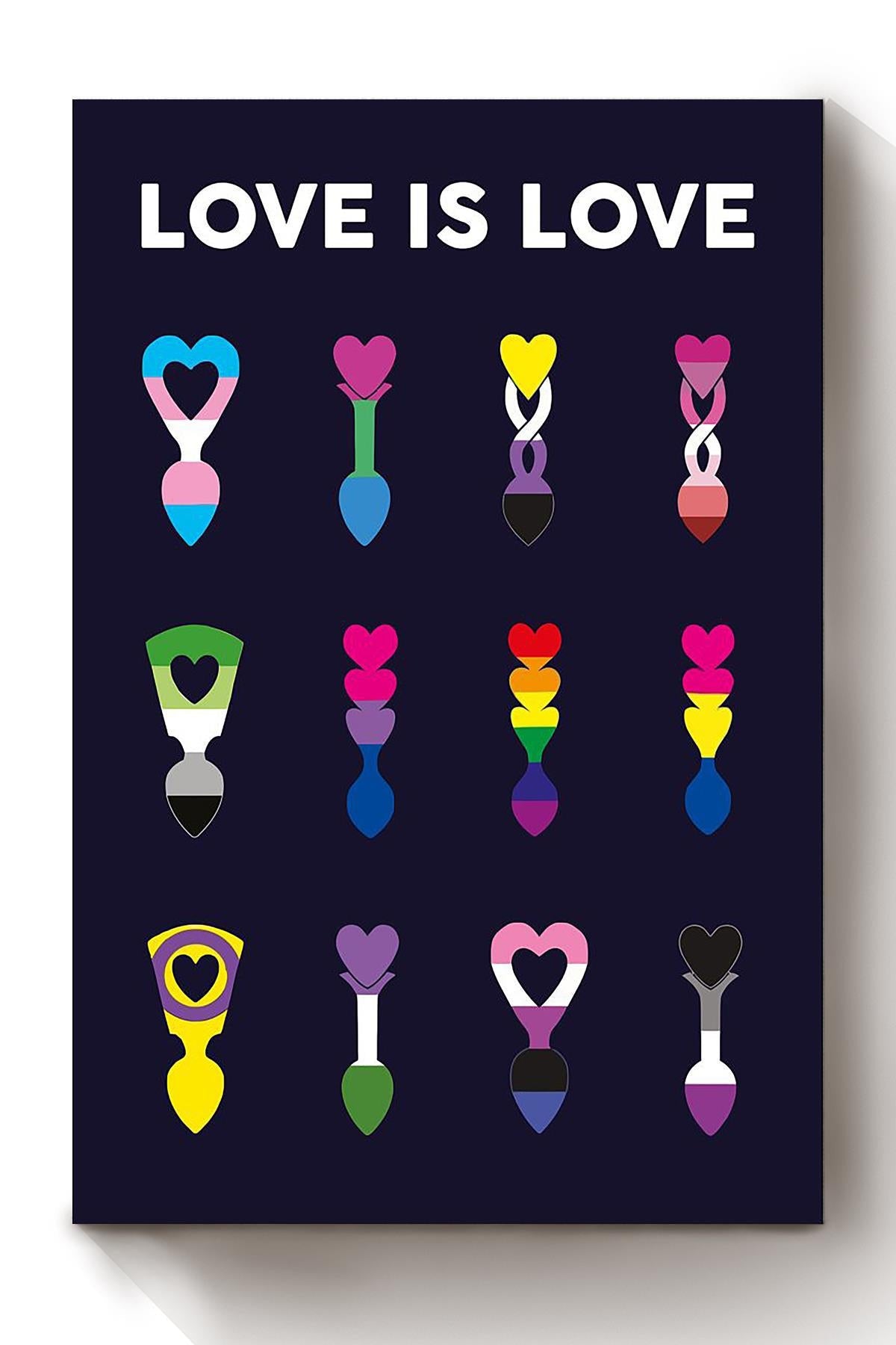 Love Is Love Lgbt Flag Lovespoon Gift For All Gender Orientation Gender Identity Happy Pride Month Canvas