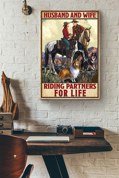 Riding Partners For Life Cowgirl Canvas Gallery Wrapped Canvas Framed Gift Idea