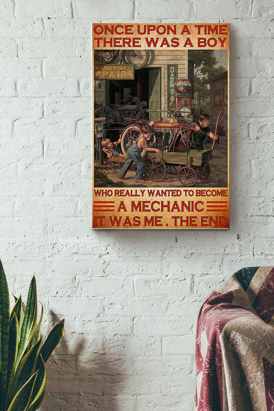 Mechanic Once Upon A Time There Was A Boy Canvas Gallery Wrapped Canvas Framed Gift Idea