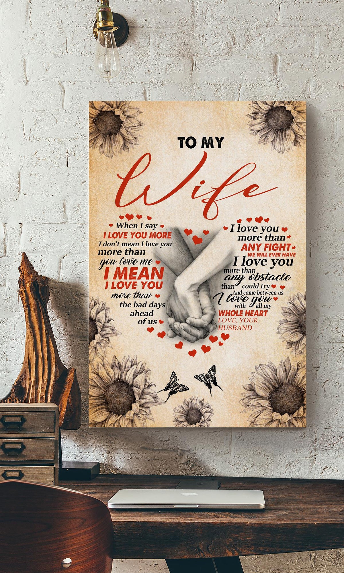 Loving Letter From Husband To Wife Gift For Valentine Wedding Anniversary 03 Canvas