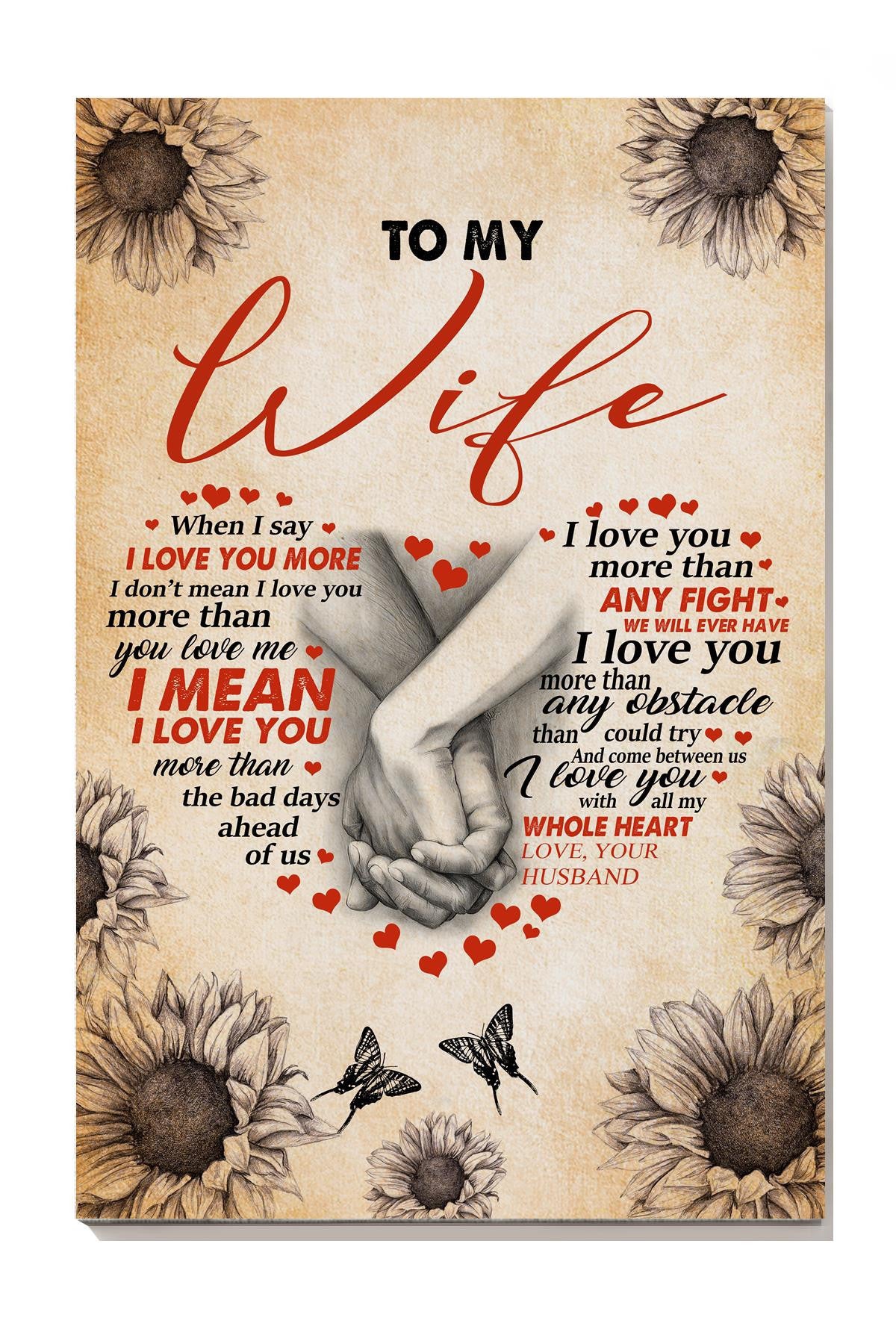 Loving Letter From Husband To Wife Gift For Valentine Wedding Anniversary 03 Canvas