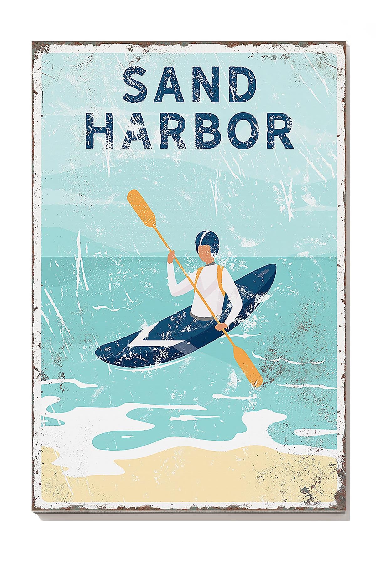Rowing Sand Harbor Wall Art For Rowing Lover Beach House Decor Birthday Gift Canvas Gallery Wrapped Canvas Framed Gift Idea Framed Prints, Canvas