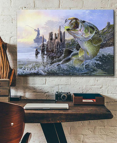 Largemouth Single Canvas Rectangle Fishing Largemouth Bass 03801