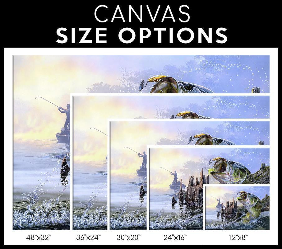 Largemouth Single Canvas Rectangle Fishing Largemouth Bass 03801