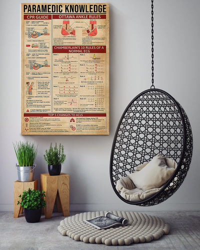 Paramedic Knowledge Wall Art For Nurse Hospital Decor Canvas Gallery Wrapped Canvas Framed Gift Idea Framed Prints, Canvas