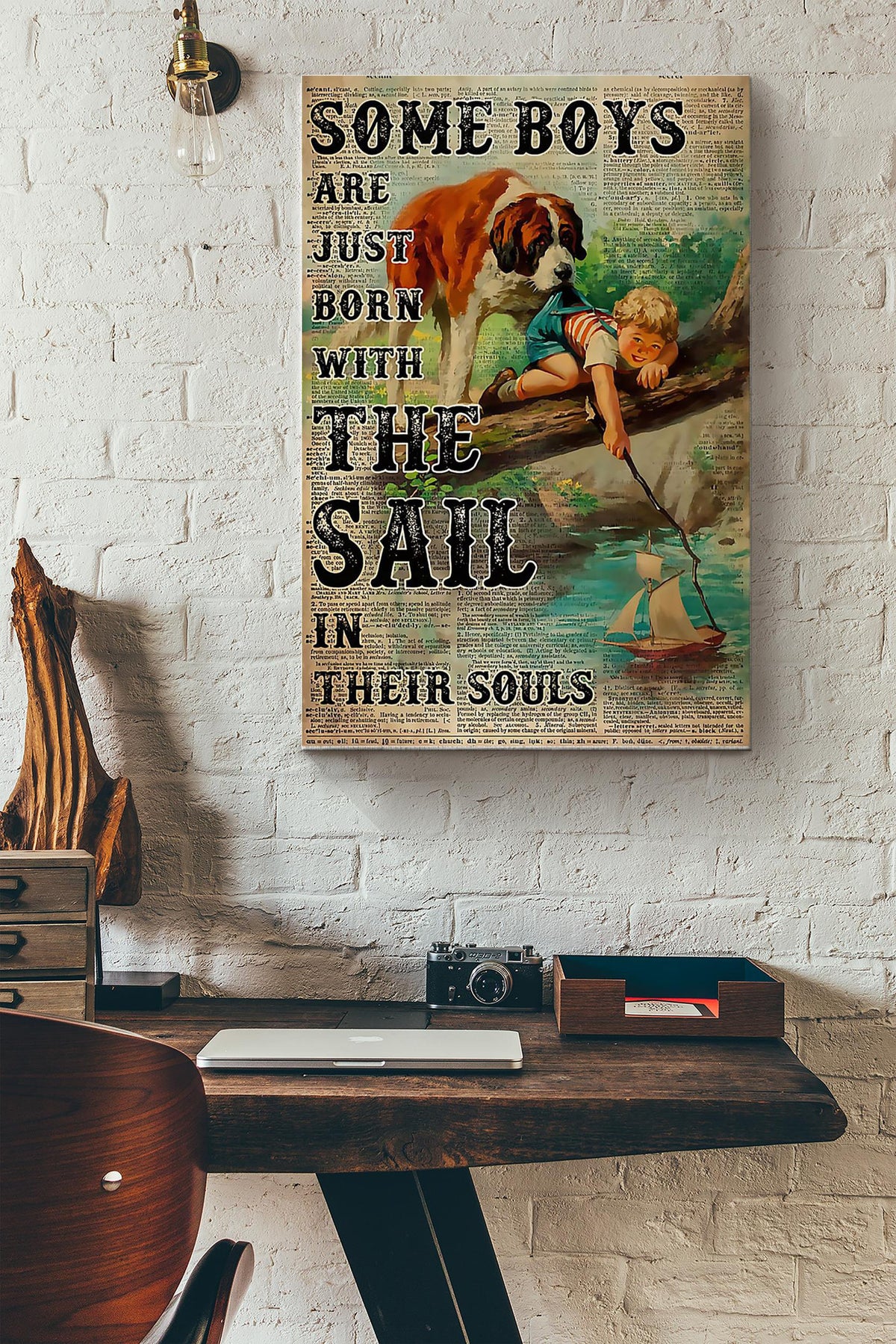 Sailor Some Boys Are Just Born With The Sail Canvas Gallery Wrapped Canvas Framed Gift Idea
