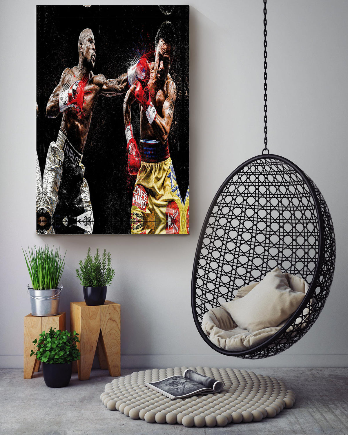 Loyd Mayweather Vs Manny Pacquiao Poster Sport Wall Art Gift For Boxer, Boxing Lover, Loyd Mayweather Fan, Manny Pacquiao Fan Canvas Framed Prints, Canvas
