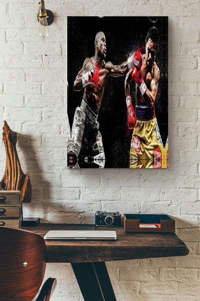Loyd Mayweather Vs Manny Pacquiao Poster Sport Wall Art Gift For Boxer, Boxing Lover, Loyd Mayweather Fan, Manny Pacquiao Fan Canvas Framed Prints, Canvas