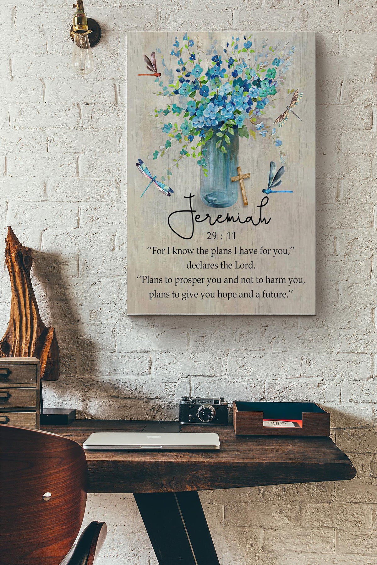 Jeremiah 29 11 For I Know The Plans I Have For You Declares The Lord Plans To Prosper You Not To Harm You Drago Y Bible Poster Canvas Gallery Wrapped Canvas Framed Gift Idea
