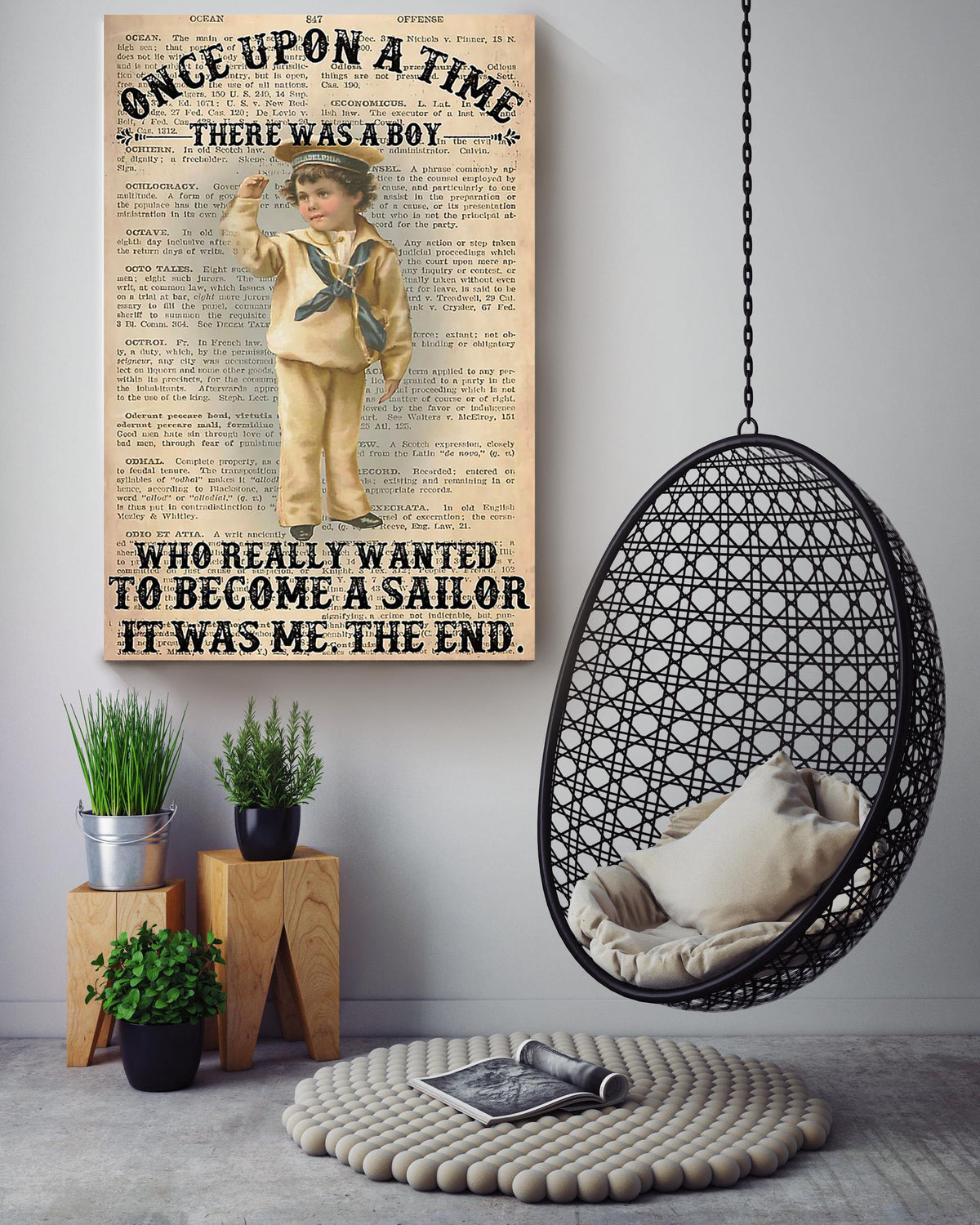 Once Upon A Time Boy Wanted To Become Sailor Inspiration Wall Art Gift For Adventure Lover 05 Canvas Framed Prints, Canvas