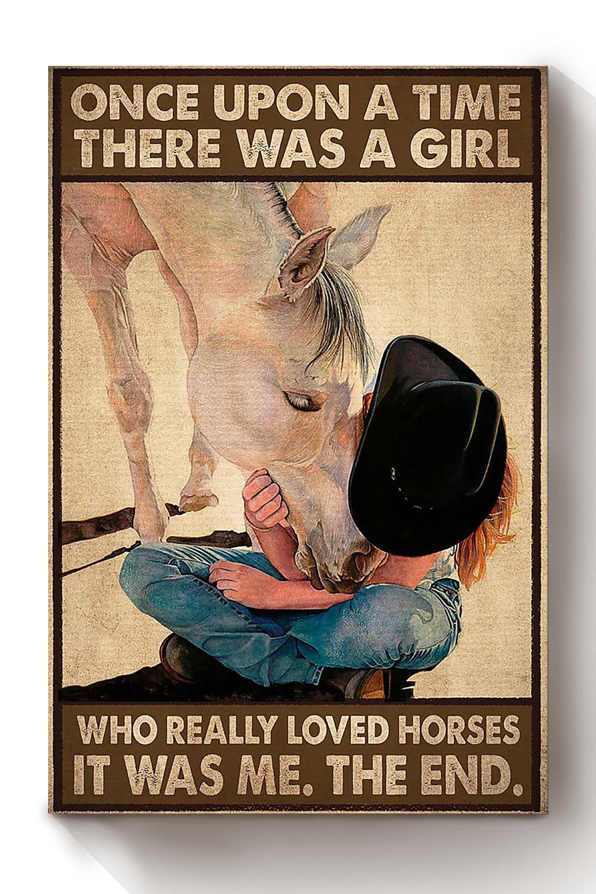 Once Upon A Time Girl Loved Horses Gift For Horse Rider Cowgirl Horse Lover Canvas