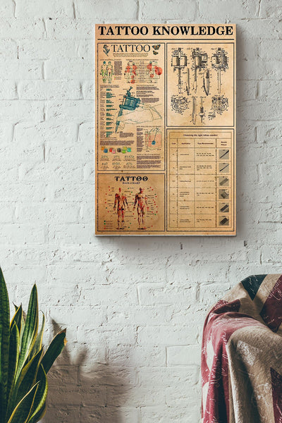 Nice Tattoo Knowledge Vintage Poster Canvas Gallery Wrapped Canvas Framed Gift Idea