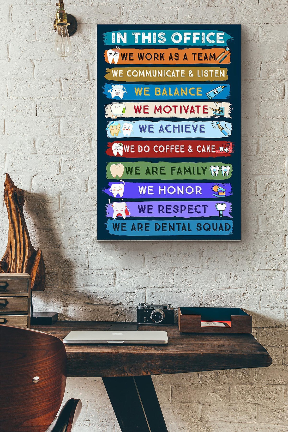 In This Office We Are Dental Squad Dentist Poster Canvas Gallery Wrapped Canvas Framed Gift Idea