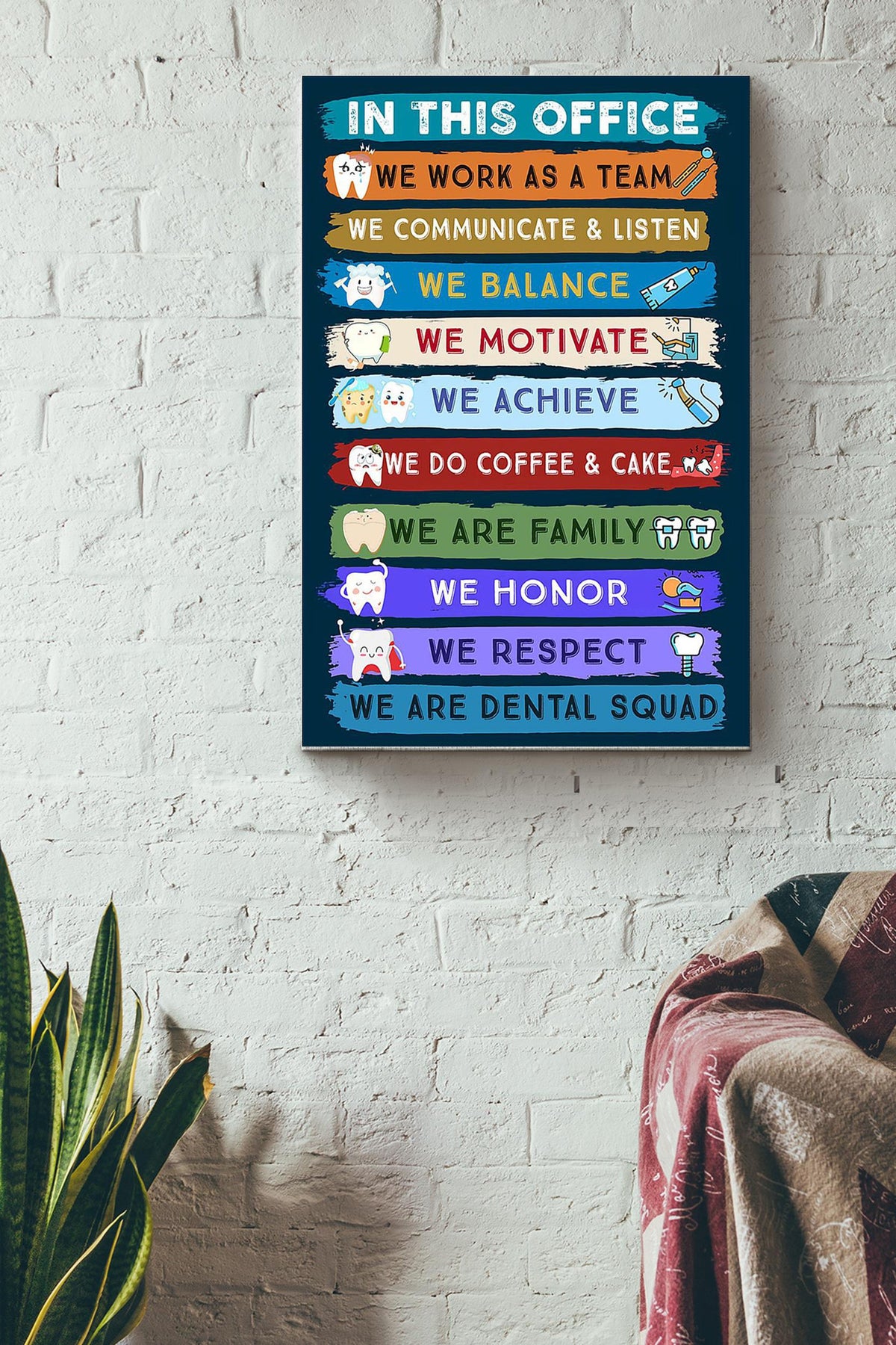 In This Office We Are Dental Squad Dentist Poster Canvas Gallery Wrapped Canvas Framed Gift Idea