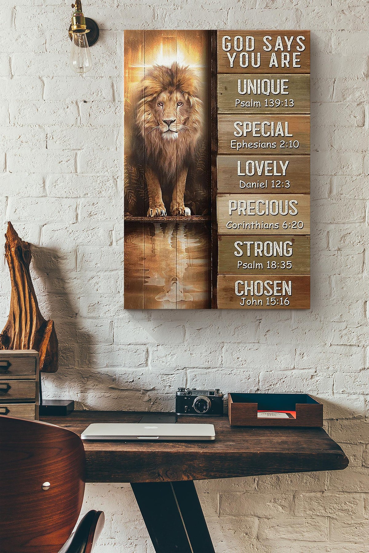 Lion God Says You Are Motivation Quote Wall Art For Home Decor Housewarming Canvas Framed Prints, Canvas