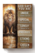 Lion God Says You Are Motivation Quote Wall Art For Home Decor Housewarming Canvas Framed Prints, Canvas