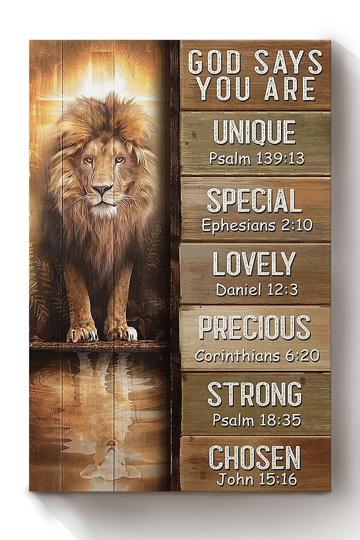 Lion God Says You Are Motivation Quote Wall Art For Home Decor Housewarming Canvas Framed Prints, Canvas