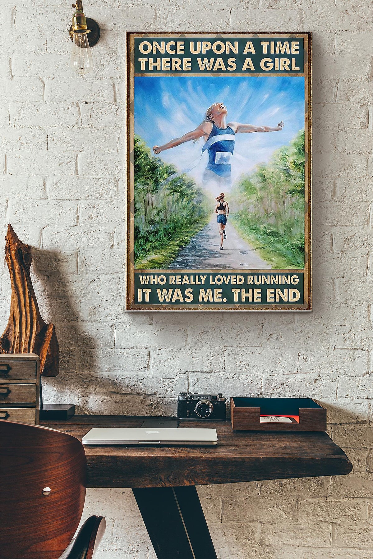 Running - A Girl Who Loved Running Canvas Gallery Wrapped Canvas Framed Gift Idea