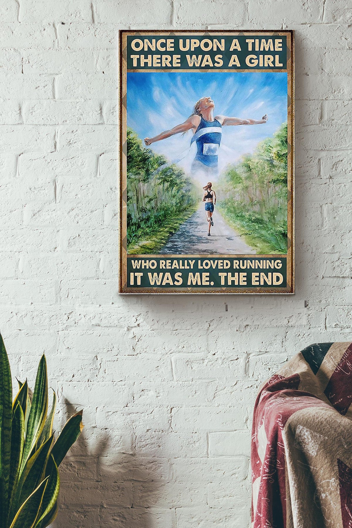 Running - A Girl Who Loved Running Canvas Gallery Wrapped Canvas Framed Gift Idea