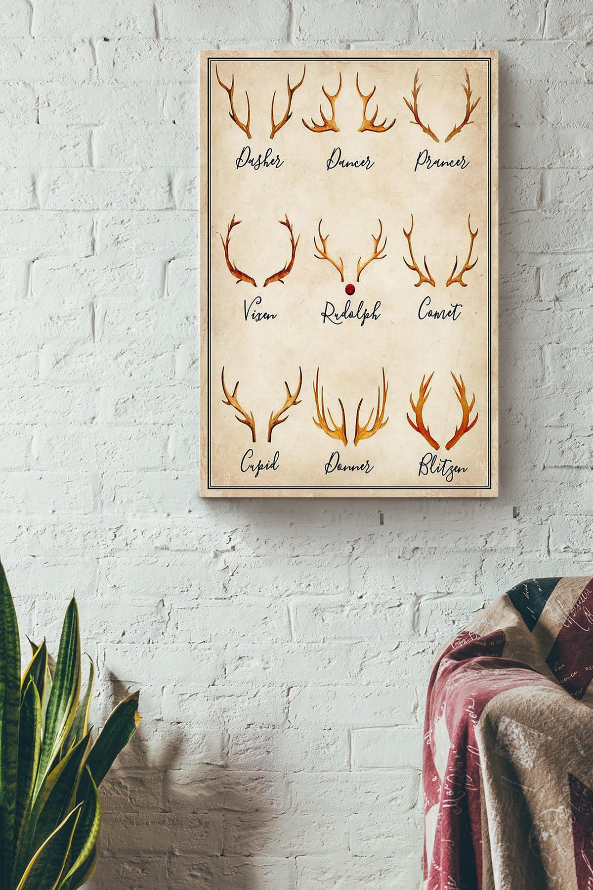 Santa Clause's Reindeer Rudolph The Red Nosed Fairy Tales Story For Child Kids In Christmas Canvas