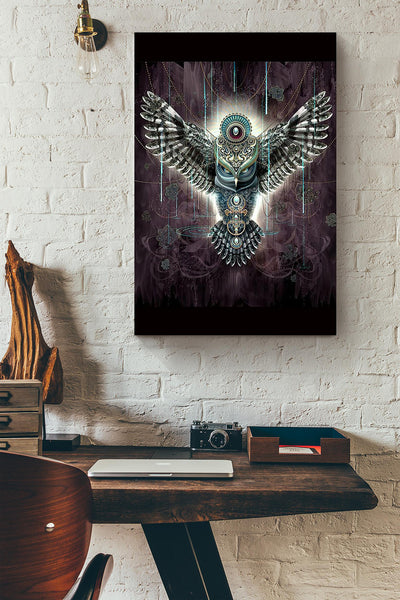 Owl Spirit Symbol Cool Wall Art Gift For Housewarming Home Decor Canvas Framed Prints, Canvas