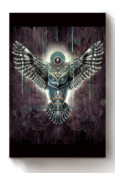 Owl Spirit Symbol Cool Wall Art Gift For Housewarming Home Decor Canvas Framed Prints, Canvas