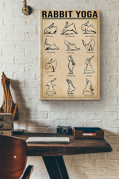 Rabbit Yoga Canvas Gallery Wrapped Canvas Framed Gift Idea