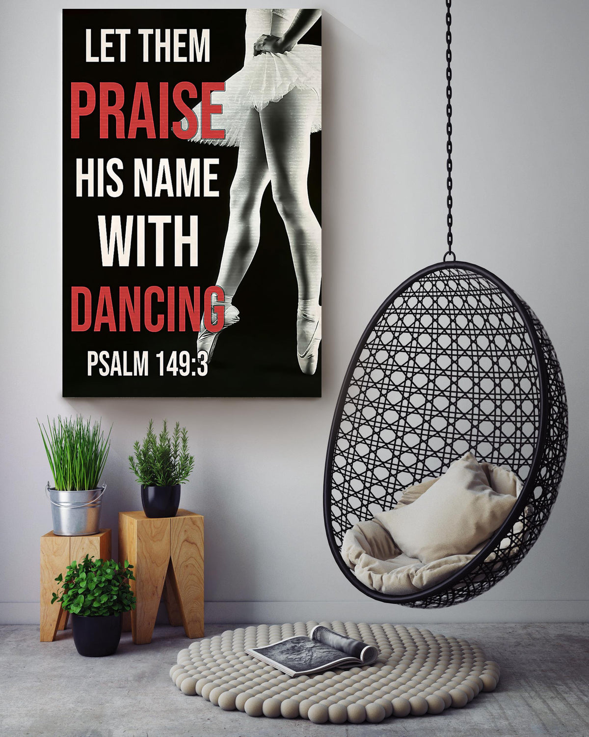 Let Them Praise His Name With Dancing Wall Art Gift For Dancer Canvas Gallery Wrapped Canvas Framed Gift Idea Framed Prints, Canvas