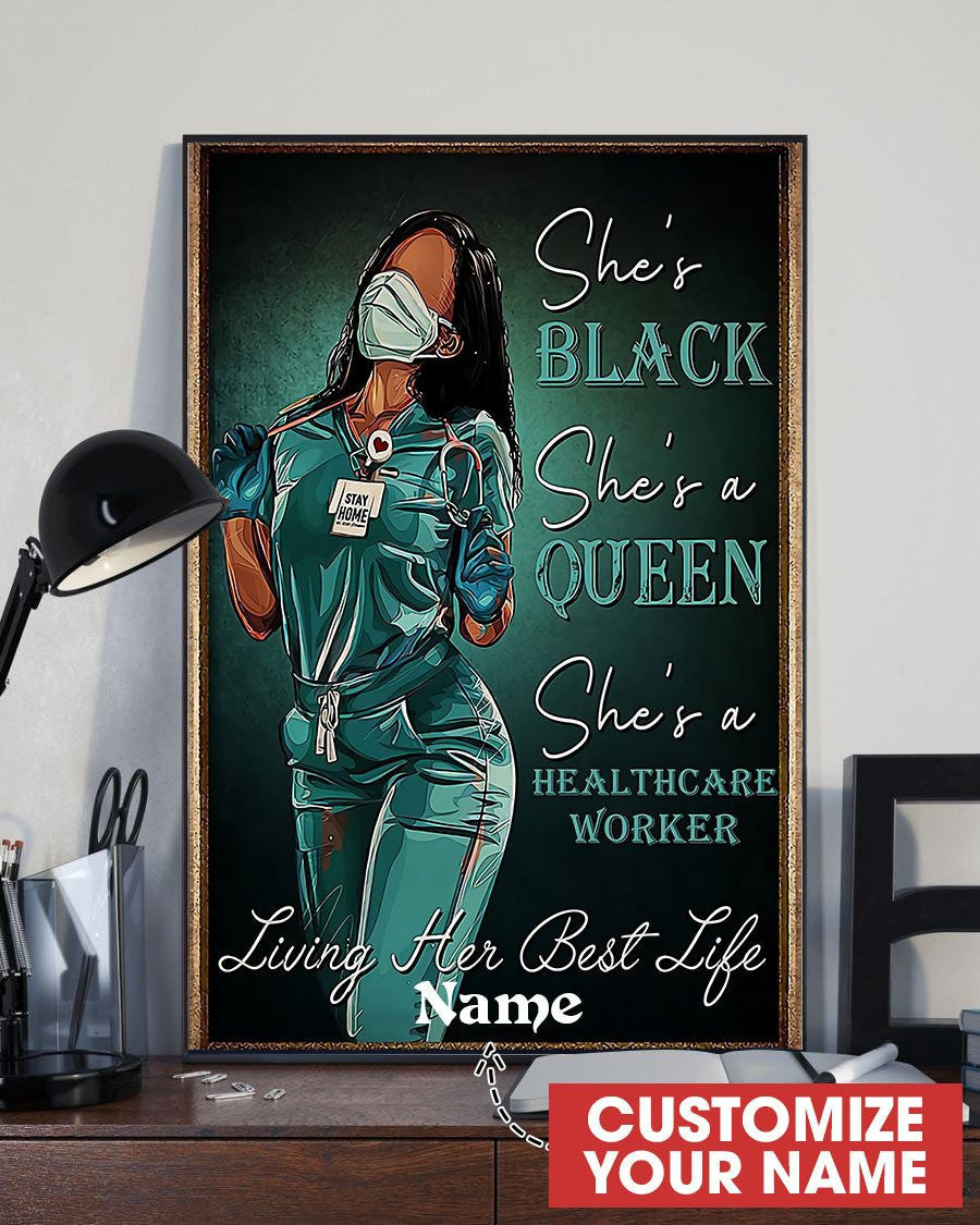 Queen Nurse Wall Art Decor Personalized Prints Home Decor Gift Idea Birthday Framed Prints, Canvas
