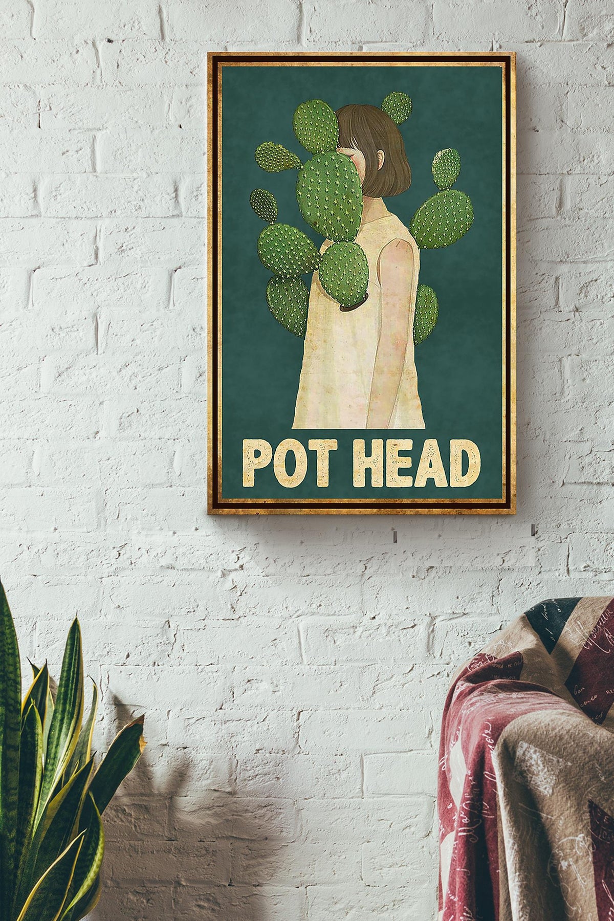 Pot Head Girl Cantus Poster For Home Decor Girlfriend Gift Canvas