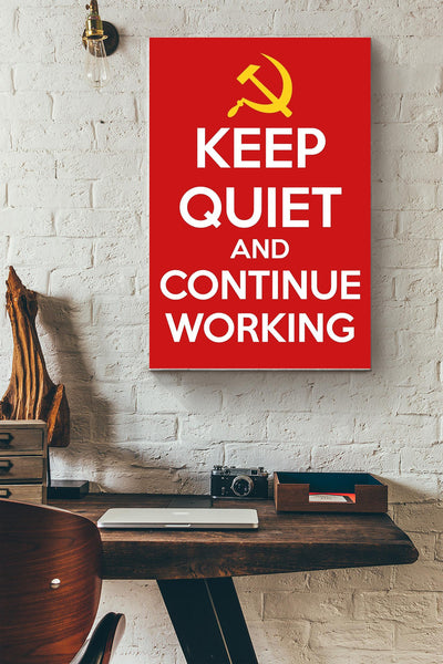 Keep Quiet And Continue Working Therapy Poster Canvas Gallery Wrapped Canvas Framed Gift Idea