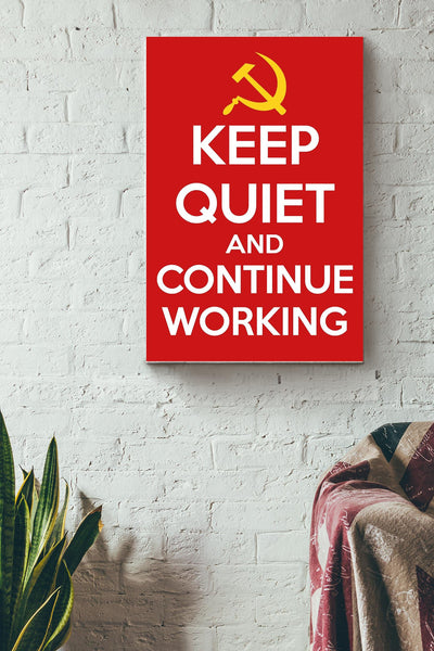 Keep Quiet And Continue Working Therapy Poster Canvas Gallery Wrapped Canvas Framed Gift Idea