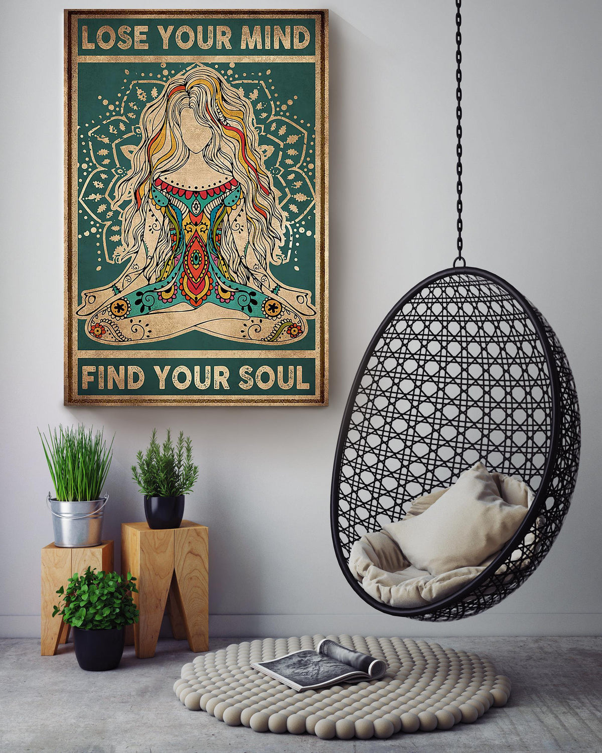 Lose Your Mind Find Your Soul Hippie Soul Print For Vintage Yoga Girl Gift Canvas