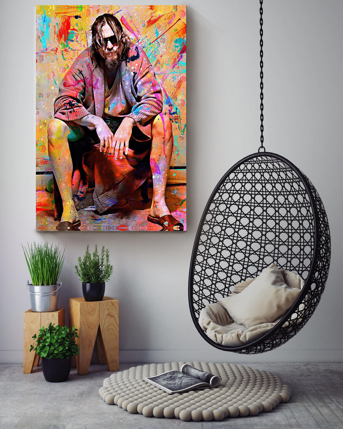 Lebowski Toilet Movie Wall Art Gift For The Big Lebowski Fan, Film Lover, Jeff Bridges Fan Canvas Framed Prints, Canvas GS202409243708