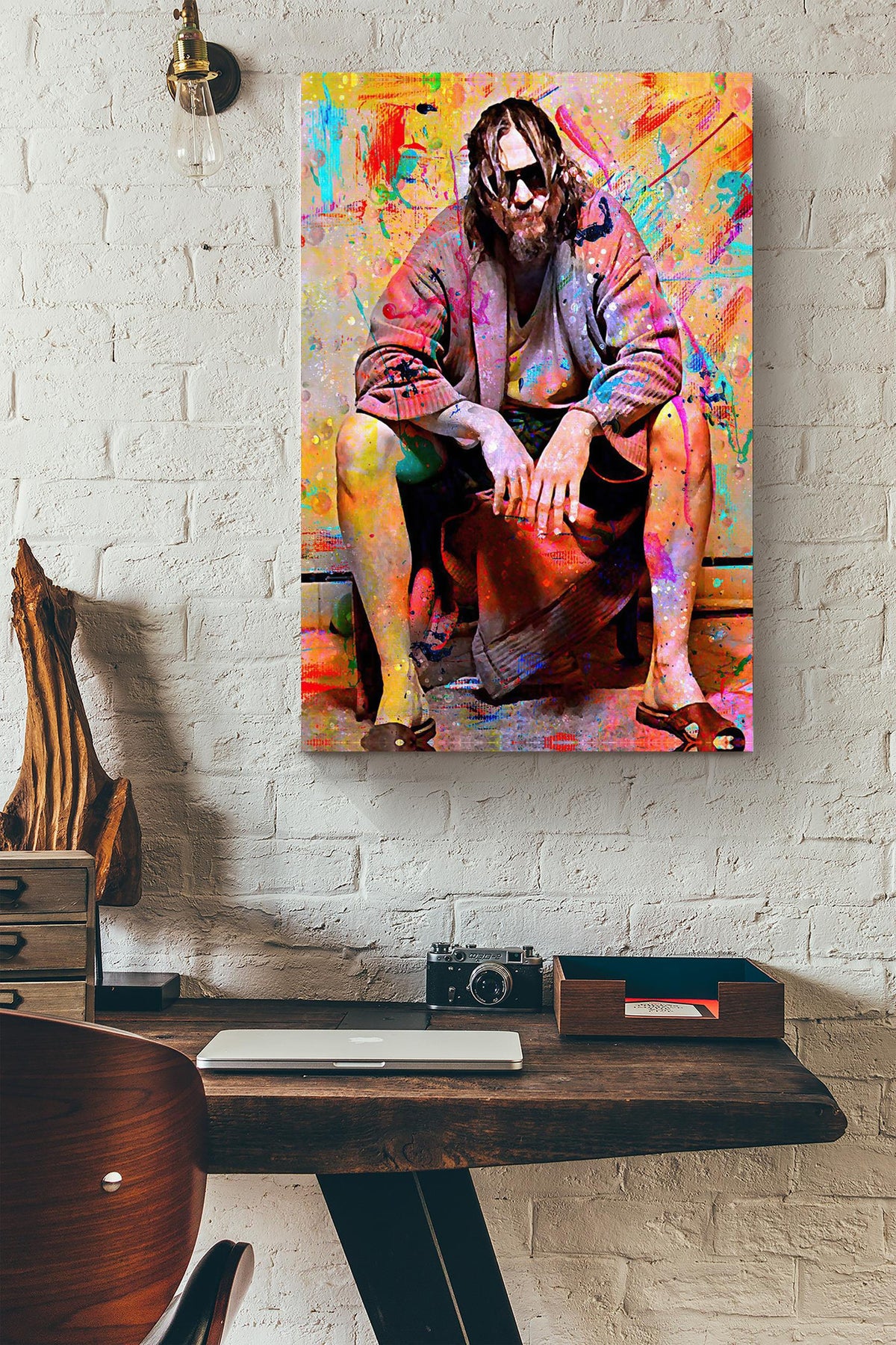 Lebowski Toilet Movie Wall Art Gift For The Big Lebowski Fan, Film Lover, Jeff Bridges Fan Canvas Framed Prints, Canvas GS202409243708
