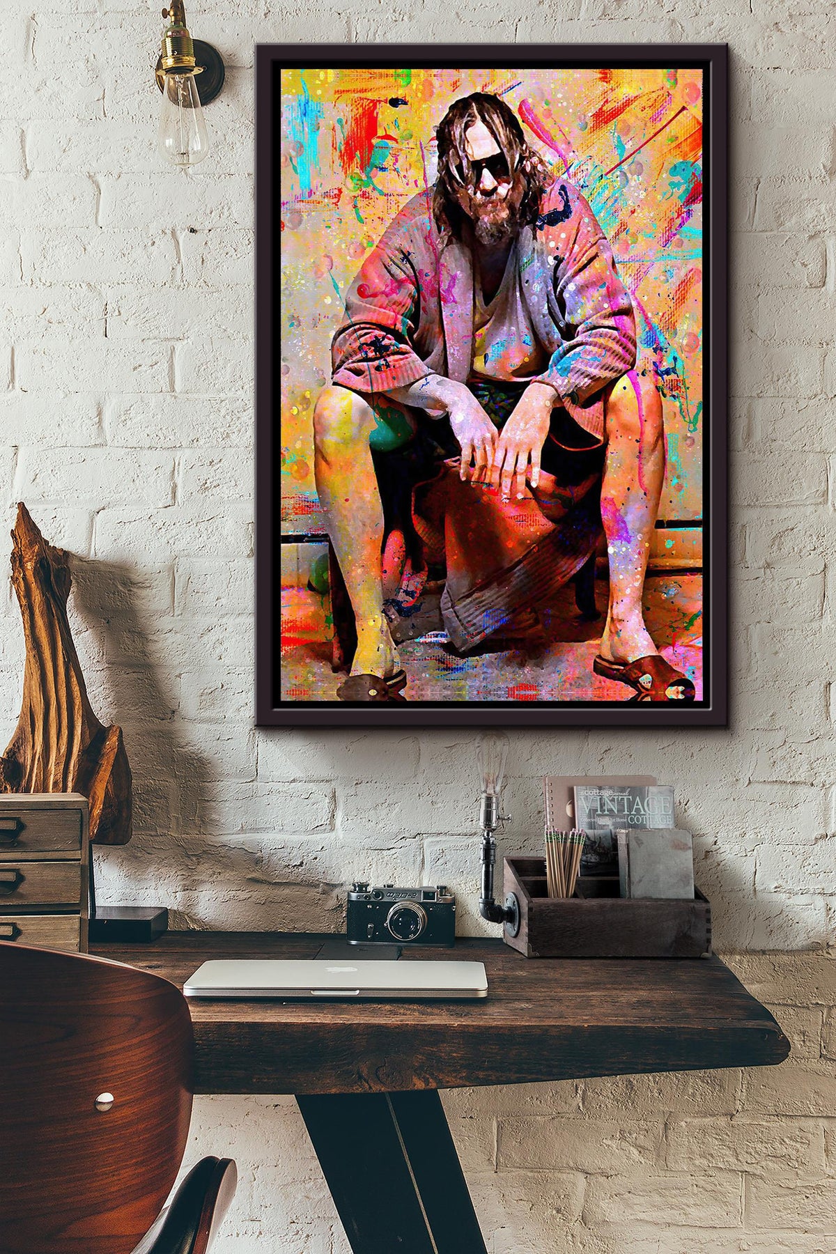 Lebowski Toilet Movie Wall Art Gift For The Big Lebowski Fan, Film Lover, Jeff Bridges Fan Canvas Framed Prints, Canvas GS202409243708