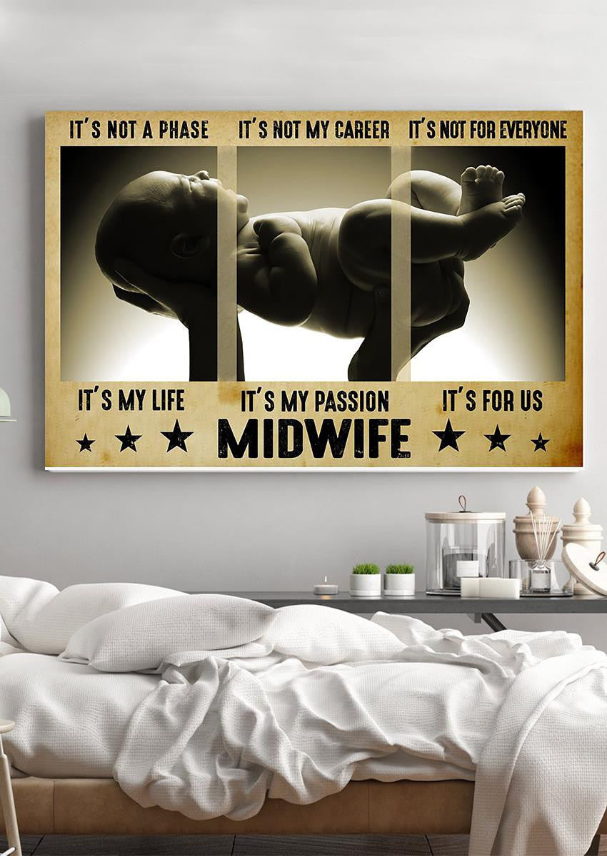 Midwife Baby Birth Wall Art For Mothers Day Gift Framed Prints, Canvas
