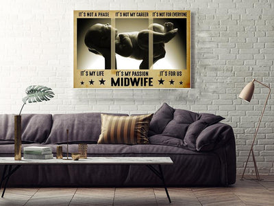 Midwife Baby Birth Wall Art For Mothers Day Gift Framed Prints, Canvas