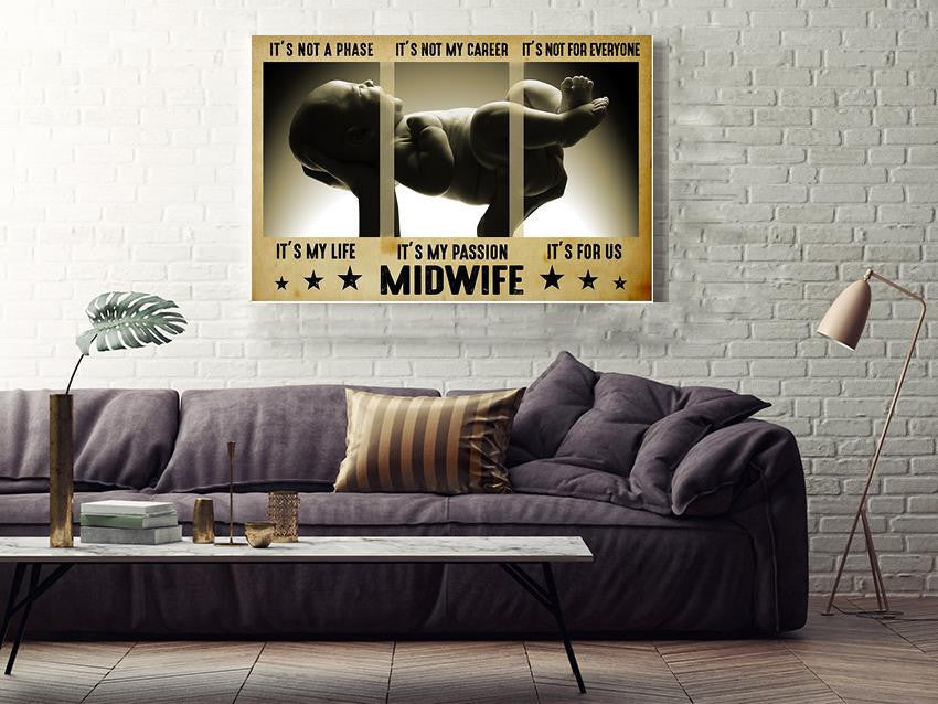 Midwife Baby Birth Wall Art For Mothers Day Gift Framed Prints, Canvas