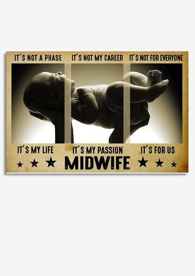 Midwife Baby Birth Wall Art For Mothers Day Gift Framed Prints, Canvas