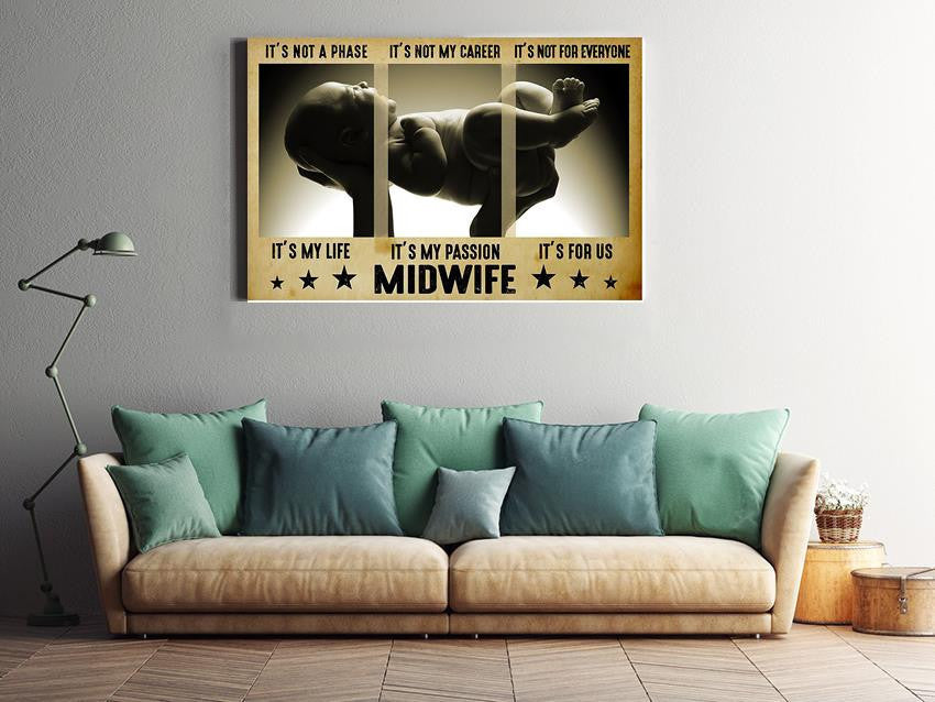 Midwife Baby Birth Wall Art For Mothers Day Gift Framed Prints, Canvas