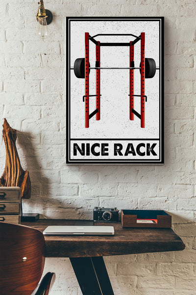 Nice Rack Lifting Fitness Poster Canvas Gallery Wrapped Canvas Framed Gift Idea