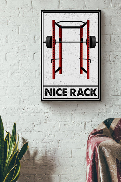 Nice Rack Lifting Fitness Poster Canvas Gallery Wrapped Canvas Framed Gift Idea