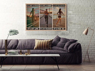 It's Not Phase It's My Life Inspiration Quote Wall Art Gift For Marathon Runner Home Decor Framed Prints, Canvas