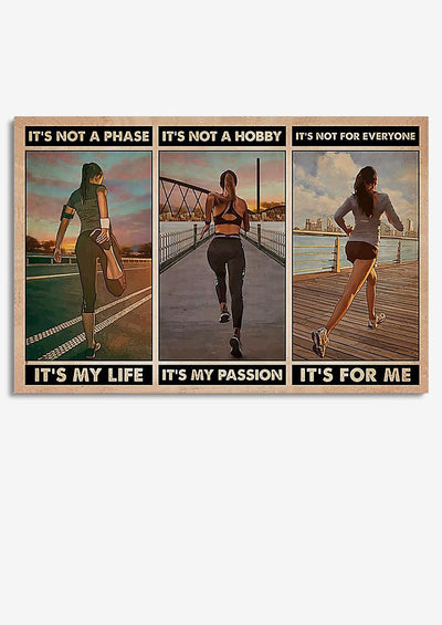 It's Not Phase It's My Life Inspiration Quote Wall Art Gift For Marathon Runner Home Decor Framed Prints, Canvas