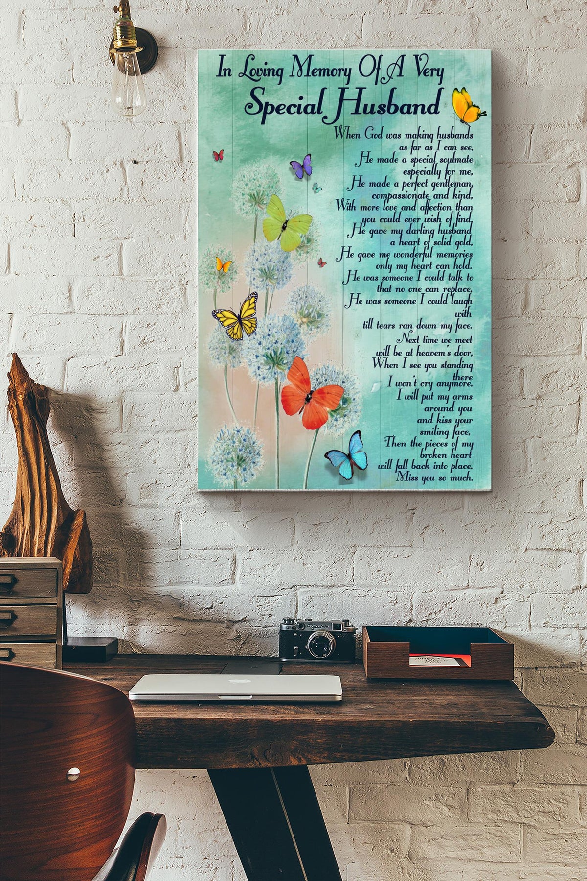 In Living Memory Of A Very Special Husband Canvas Gallery Wrapped Canvas Framed Gift Idea
