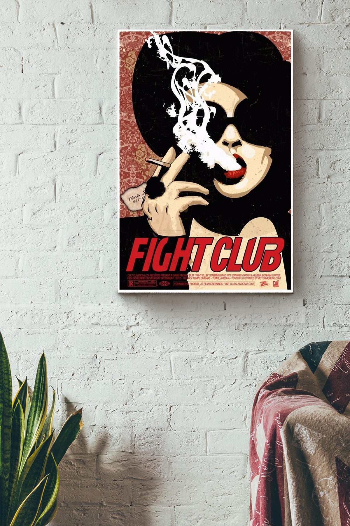 Marla Singer Fight Club Vintage Poster Canvas Gallery Wrapped Canvas Framed Gift Idea