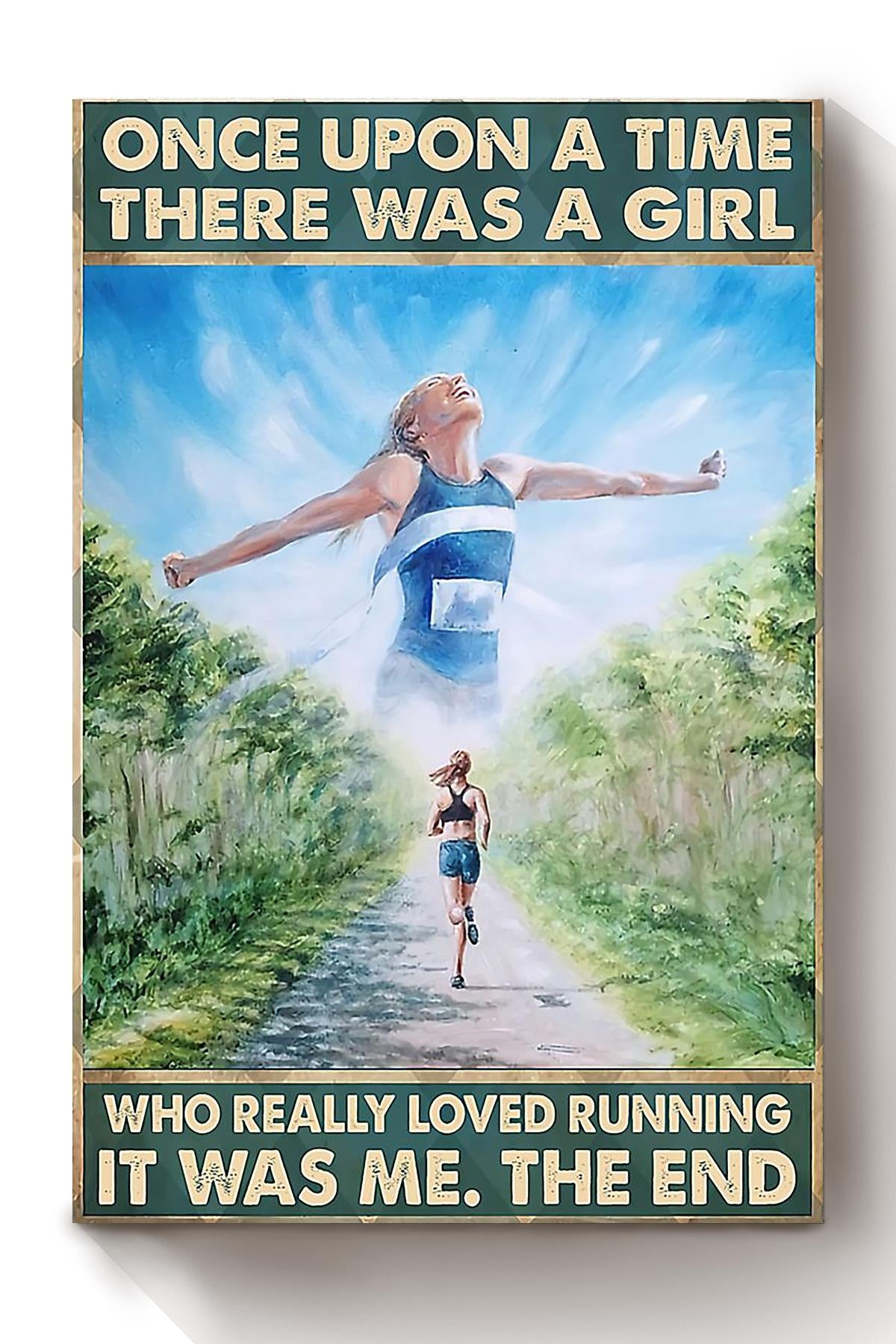 Once Upon A Time Girl Loved Running Gift For Runner Running Lover Country Running Canvas