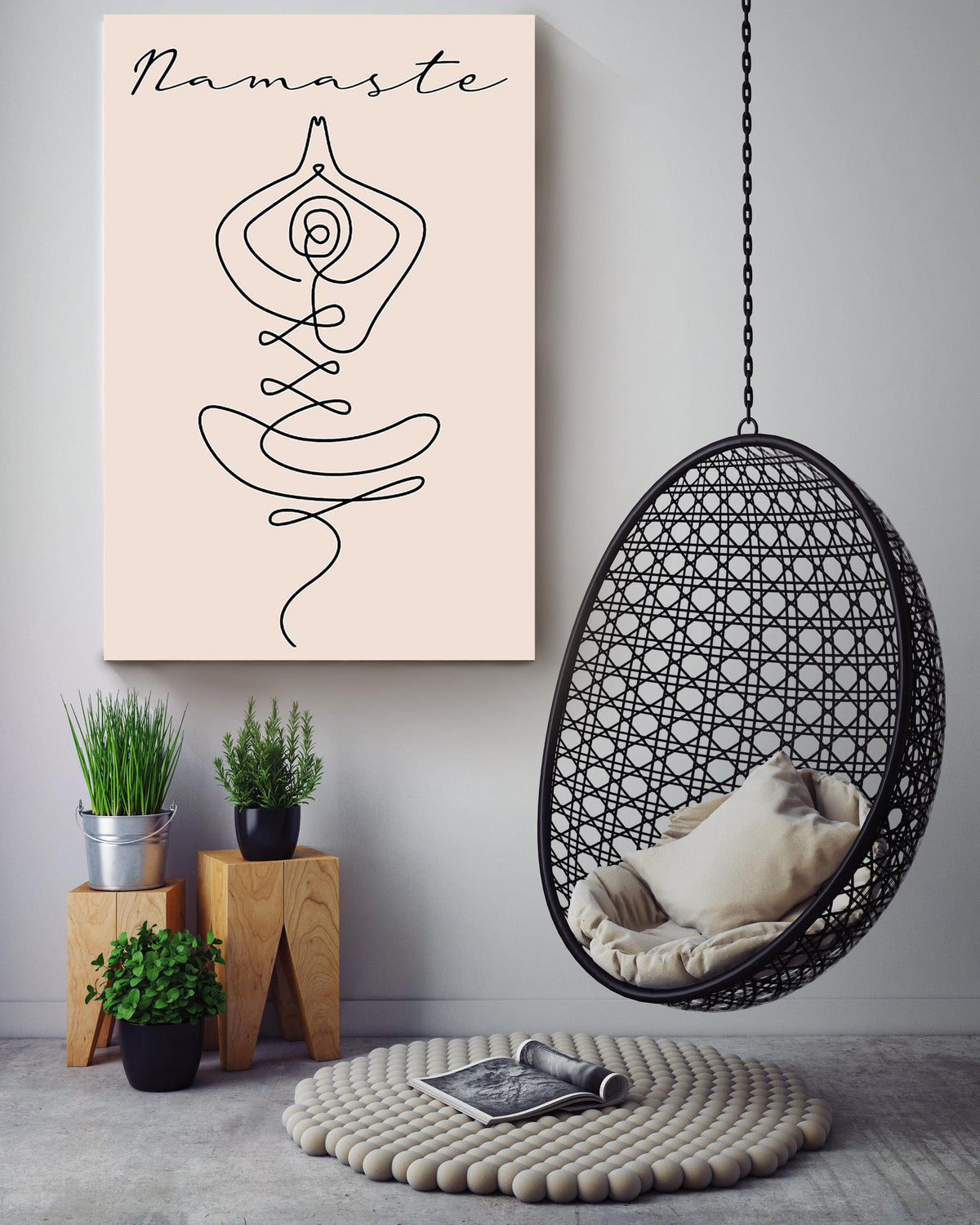 Namaste Minimalism For Yoga Studio Decor Canvas