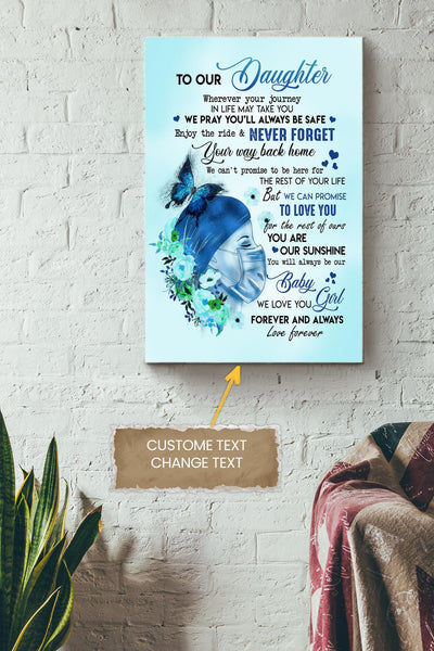 Personalized Gift Mom And Dad To Daughter Nurse Fleece Blanket You Poster - Family Wall Art - Gift For Daughter Birthday Home Decor Canvas Gallery Wrapped Canvas Framed Gift Idea Framed Prints, Canvas